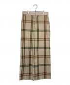 DRAWERドゥロワー）の古着「チェックパンツ」｜ベージュ