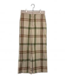 DRAWER（ドゥロワー）の古着「チェックパンツ」｜ベージュ