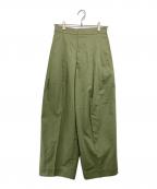 DRAWERドゥロワー）の古着「バックギャザータックパンツ」｜グリーン