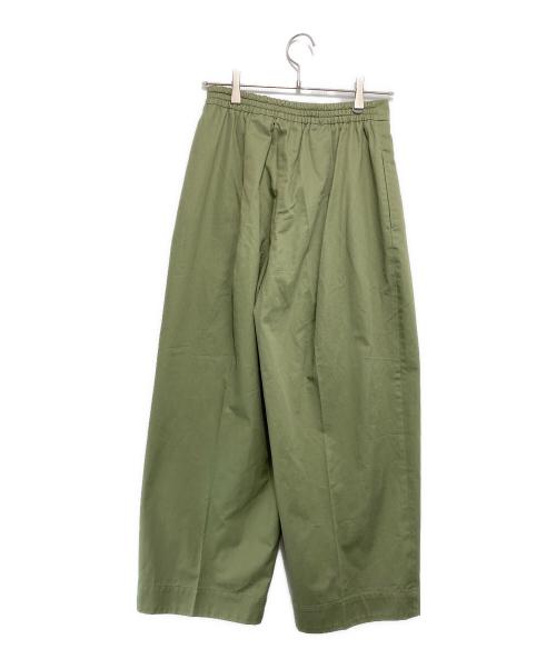 DRAWER（ドゥロワー）DRAWER (ドゥロワー) バックギャザータックパンツ グリーン サイズ:36の古着・服飾アイテム