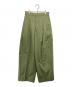 DRAWER（ドゥロワー）の古着「バックギャザータックパンツ」｜グリーン