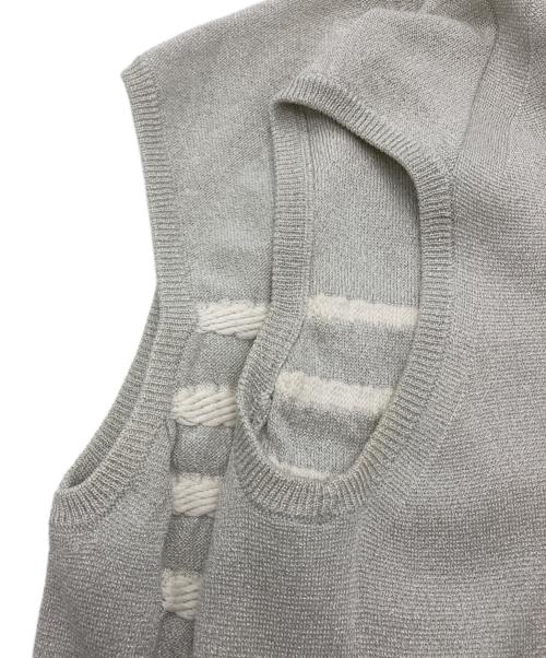 DRAWER（ドゥロワー）DRAWER (ドゥロワー) ラメ コンビ ボーダーニット グレー サイズ:1の古着・服飾アイテム