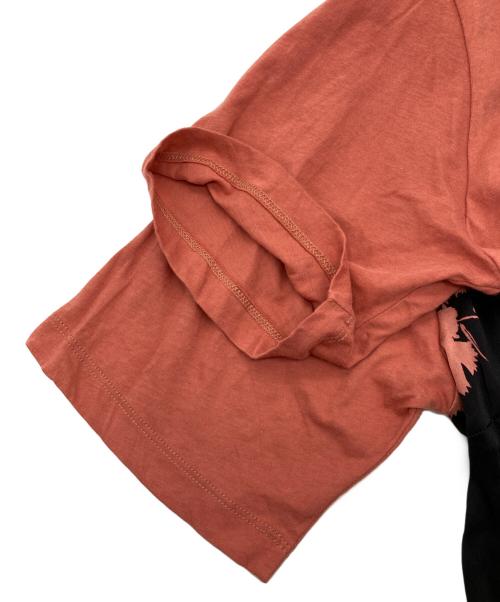 DRIES VAN NOTEN（ドリスヴァンノッテン）DRIES VAN NOTEN (ドリスヴァンノッテン) シルク切替カットソー オレンジ×ブラック サイズ:XSの古着・服飾アイテム