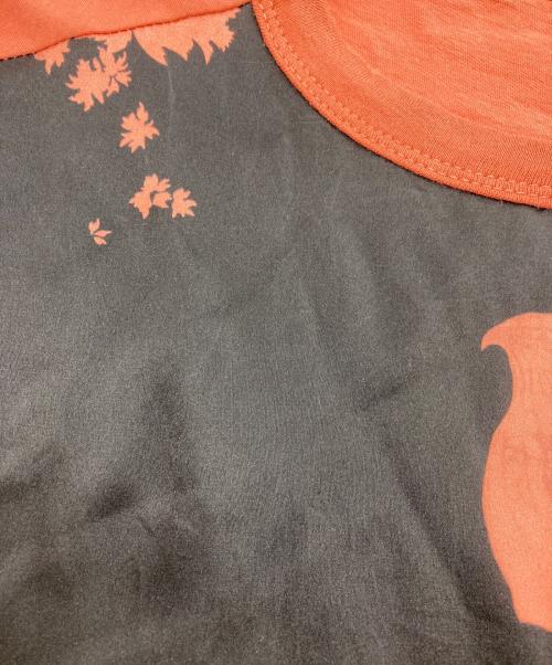 DRIES VAN NOTEN（ドリスヴァンノッテン）DRIES VAN NOTEN (ドリスヴァンノッテン) シルク切替カットソー オレンジ×ブラック サイズ:XSの古着・服飾アイテム