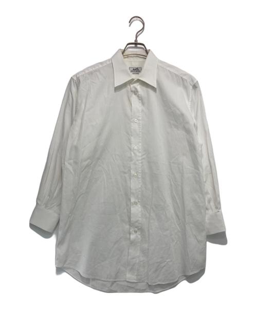 HERMES（エルメス）HERMES (エルメス) ロゴジャガードシャツ ホワイト サイズ:40の古着・服飾アイテム