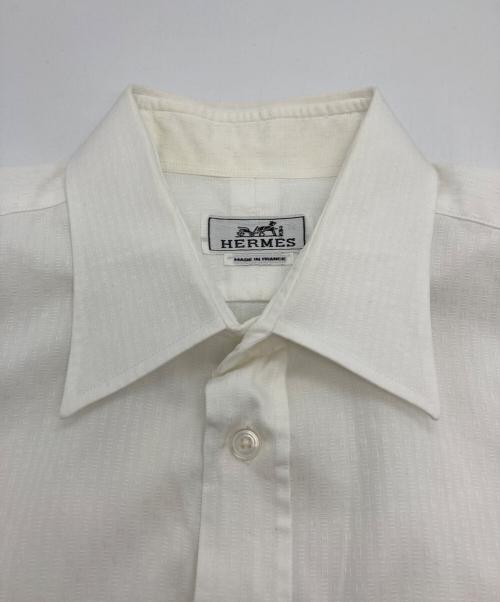 HERMES（エルメス）HERMES (エルメス) ロゴジャガードシャツ ホワイト サイズ:40の古着・服飾アイテム