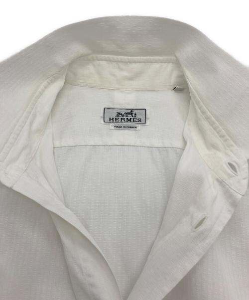 HERMES（エルメス）HERMES (エルメス) ロゴジャガードシャツ ホワイト サイズ:40の古着・服飾アイテム