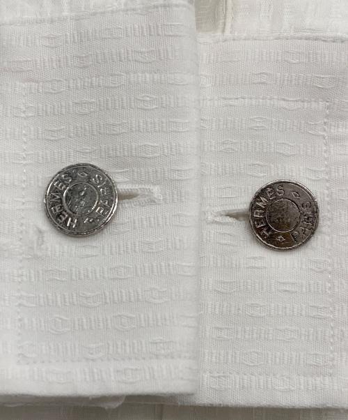 HERMES（エルメス）HERMES (エルメス) ロゴジャガードシャツ ホワイト サイズ:40の古着・服飾アイテム