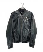 DIESELディーゼル）の古着「WOLF RULEレザージャケット」｜ブラック