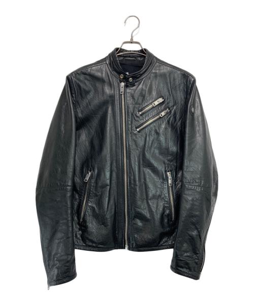 DIESEL（ディーゼル）DIESEL (ディーゼル) WOLF RULEレザージャケット ブラック サイズ:Lの古着・服飾アイテム