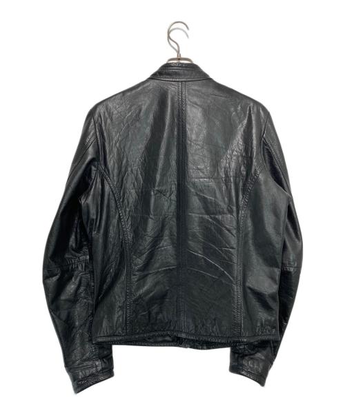 DIESEL（ディーゼル）DIESEL (ディーゼル) WOLF RULEレザージャケット ブラック サイズ:Lの古着・服飾アイテム