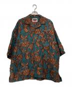 MAISON SPECIALメゾンスペシャル）の古着「ジャガードオープンカラーシャツ」｜グリーン