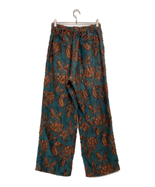 MAISON SPECIAL（メゾンスペシャル）MAISON SPECIAL (メゾンスペシャル) カットオフリーフジャガード1タックワイドパンツ グリーン サイズ:02の古着・服飾アイテム