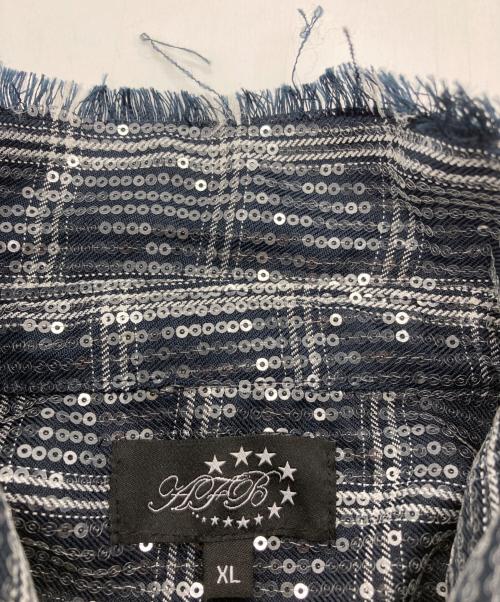 AFB（エーエフビー）AFB (エーエフビー) スパンコール長袖シャツ ネイビー サイズ:XLの古着・服飾アイテム