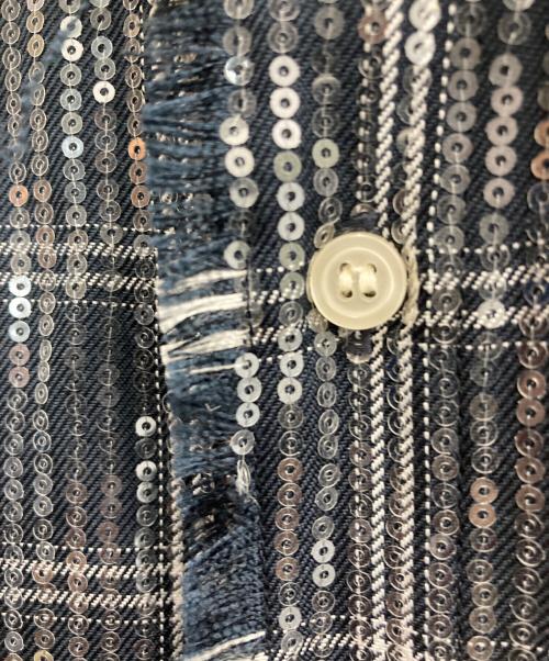 AFB（エーエフビー）AFB (エーエフビー) スパンコール長袖シャツ ネイビー サイズ:XLの古着・服飾アイテム