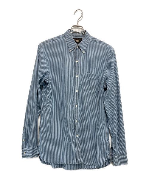 RRL（ダブルアールエル）RRL (ダブルアールエル) ボタンダウンストライプシャツ ブルー サイズ:Sの古着・服飾アイテム