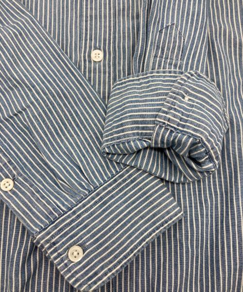 RRL（ダブルアールエル）RRL (ダブルアールエル) ボタンダウンストライプシャツ ブルー サイズ:Sの古着・服飾アイテム