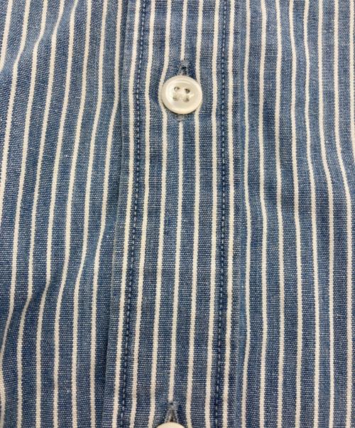 RRL（ダブルアールエル）RRL (ダブルアールエル) ボタンダウンストライプシャツ ブルー サイズ:Sの古着・服飾アイテム