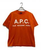 A.P.C.アーペーセー）の古着「ロゴプリントTシャツ」｜オレンジ