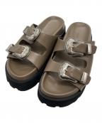 Ameri VINTAGEアメリヴィンテージ）の古着「MEDI WESTERN BUCKLE SANDALS」｜ブラウン