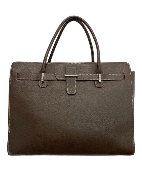 Hamano（ハマノ）Hamano (ハマノ) レザートートバッグ ブラウンの古着・服飾アイテム