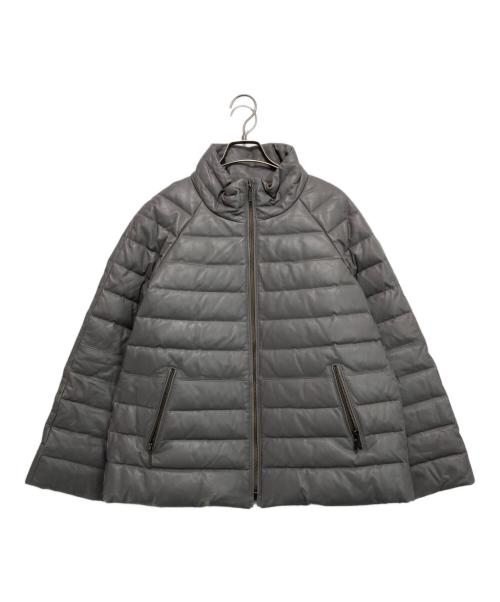 DAMA collection（ダーマコレクション）DAMA collection (ダーマコレクション) ラムレザーダウンジャケット グレー サイズ:Mの古着・服飾アイテム