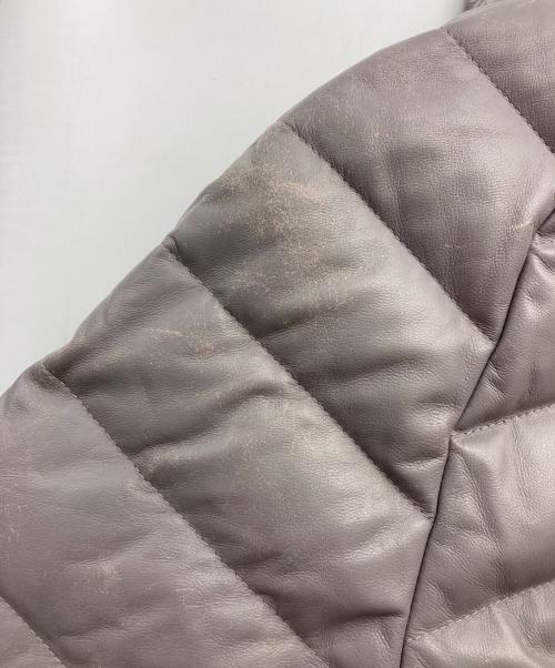 DAMA collection（ダーマコレクション）DAMA collection (ダーマコレクション) ラムレザーダウンジャケット グレー サイズ:Mの古着・服飾アイテム