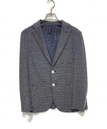 MONTEDORO（モンテドーロ）の古着「コットンジャージ2Bジャケット」｜ネイビー×ホワイト