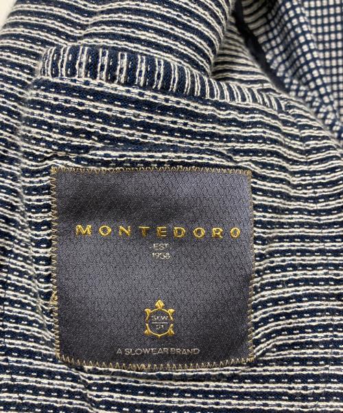 MONTEDORO（モンテドーロ）MONTEDORO (モンテドーロ) コットンジャージ2Bジャケット ネイビー×ホワイト サイズ:46の古着・服飾アイテム