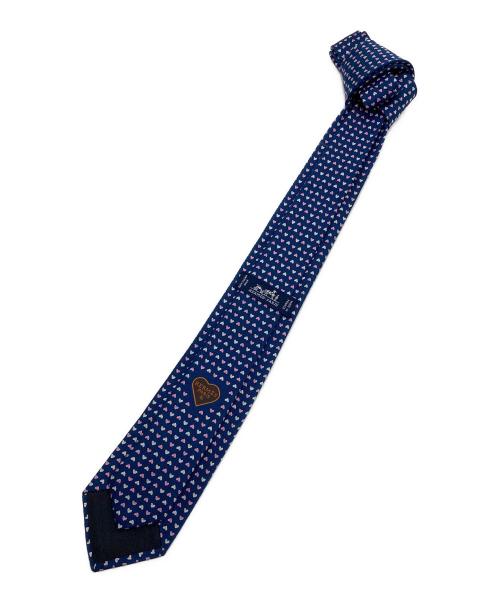 HERMES（エルメス）HERMES (エルメス) シルクツイルタイ 《ラブ・ラブ》 ブルー サイズ:-の古着・服飾アイテム