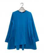 YOKO CHANヨーコチャン）の古着「サイドスリットバックティアードブラウス」｜ブルー
