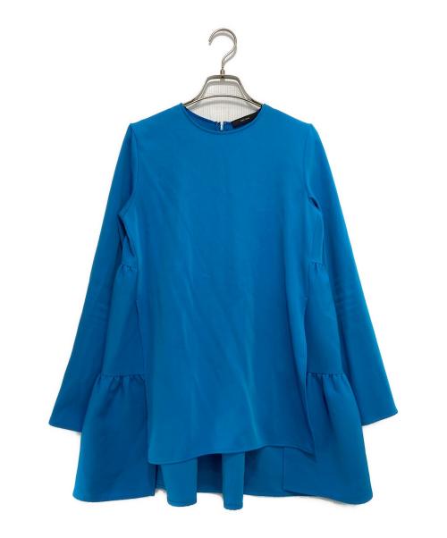 YOKO CHAN（ヨーコチャン）YOKO CHAN (ヨーコチャン) サイドスリットバックティアードブラウス ブルー サイズ:36の古着・服飾アイテム