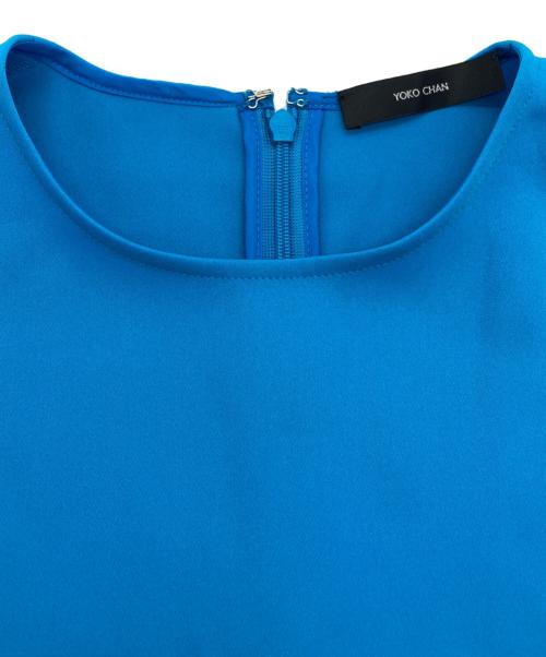 YOKO CHAN（ヨーコチャン）YOKO CHAN (ヨーコチャン) サイドスリットバックティアードブラウス ブルー サイズ:36の古着・服飾アイテム