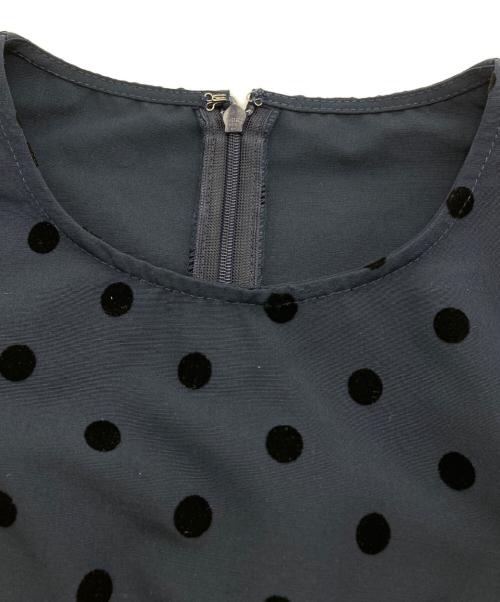 PICCIN PERLA（ピッチン）PICCIN PERLA (ピッチン) ドットブラウス ネイビー サイズ:Mの古着・服飾アイテム