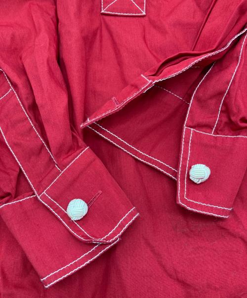 Christian Dior BOUTIQUE（クリスチャン ディオールブティック）Christian Dior BOUTIQUE (クリスチャン ディオールブティック) ［OLD］CD刺繍シャツワンピース レッド サイズ:38の古着・服飾アイテム