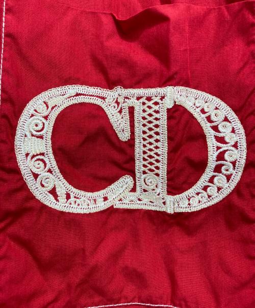 Christian Dior BOUTIQUE（クリスチャン ディオールブティック）Christian Dior BOUTIQUE (クリスチャン ディオールブティック) ［OLD］CD刺繍シャツワンピース レッド サイズ:38の古着・服飾アイテム