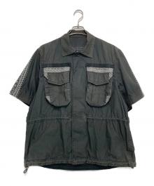sacai（サカイ）の古着「シャーリングエンブロイダリーミックス半袖シャツ」｜グレー