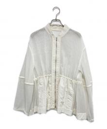 Adam et Rope（アダム エ ロペ）の古着「ドロストシアーメッシュカーディガン」｜ホワイト