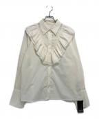 anuansアニュアンス）の古着「ラッフルカットオフブラウス」｜ホワイト