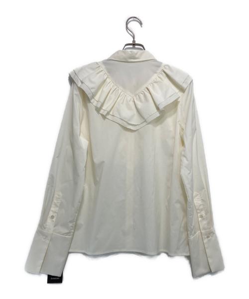 anuans（アニュアンス）anuans (アニュアンス) ラッフルカットオフブラウス ホワイト サイズ:Fの古着・服飾アイテム