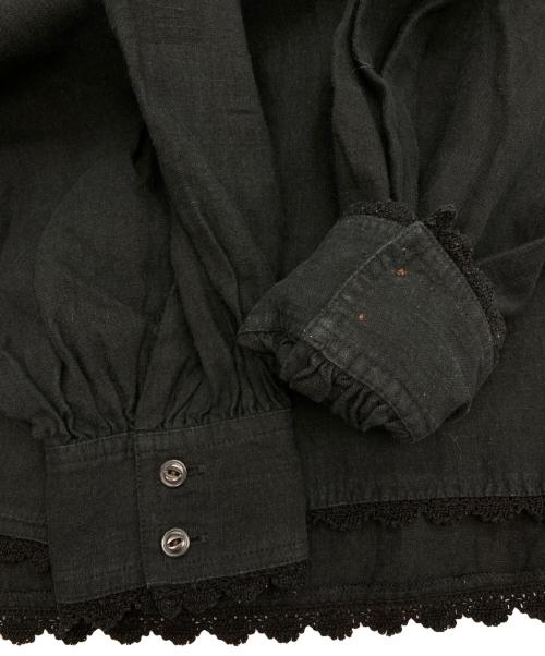 Ron Herman（ロンハーマン）Ron Herman (ロンハーマン) 袖フリルプルオーバーシャツ ブラック サイズ:Sの古着・服飾アイテム