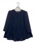 BORDERS at BALCONYボーダーズアットバルコニー）の古着「バックラッフルトップ」｜ネイビー