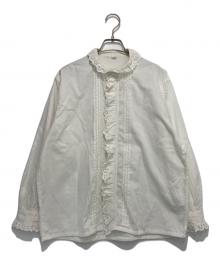 45R（フォーティファイブ・アール）の古着「薄オックスのフリルブラウス」｜ホワイト