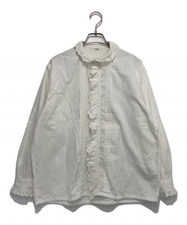 45R 薄オックスのフリルブラウス Lサイズ ホワイト 現行タグ 3053002897397196_01_1811w.jpeg
