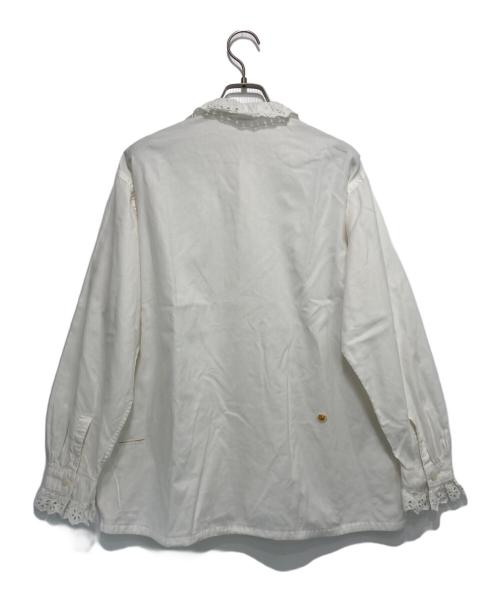 45R（フォーティファイブ・アール）45R (フォーティファイブ・アール) 薄オックスのフリルブラウス ホワイト サイズ:・・の古着・服飾アイテム