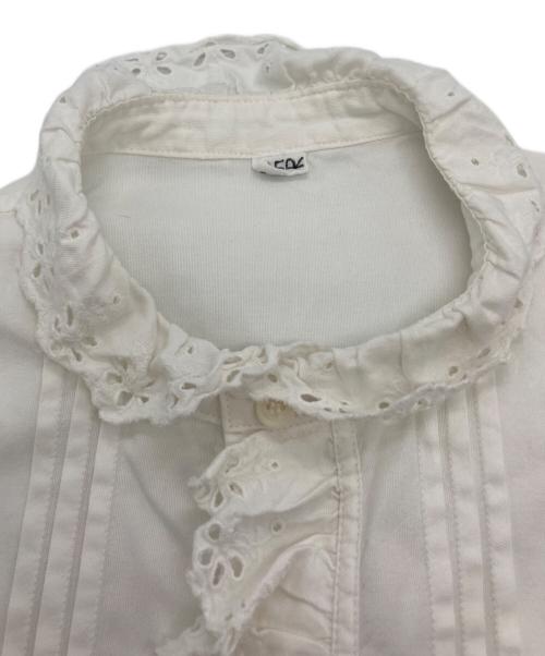 45R（フォーティファイブ・アール）45R (フォーティファイブ・アール) 薄オックスのフリルブラウス ホワイト サイズ:・・の古着・服飾アイテム