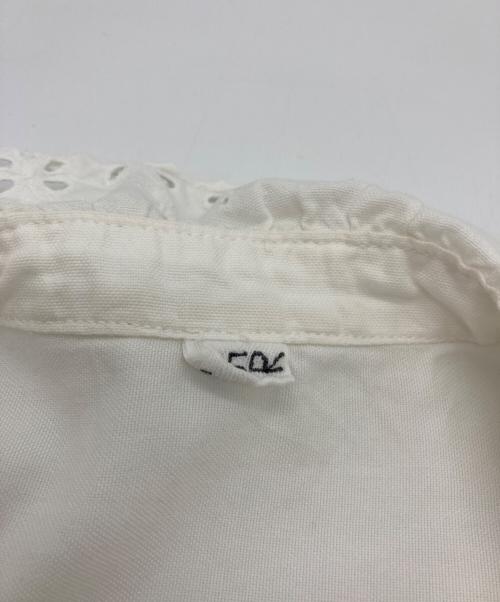 45R（フォーティファイブ・アール）45R (フォーティファイブ・アール) 薄オックスのフリルブラウス ホワイト サイズ:・・の古着・服飾アイテム