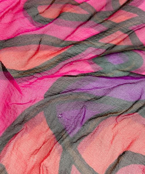 HERMES（エルメス）HERMES (エルメス) シルク モスリン スカーフ140 レッドの古着・服飾アイテム