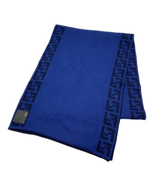 FENDI（フェンディ）FENDI (フェンディ) ズッカ柄ウールマフラー ブルーの古着・服飾アイテム