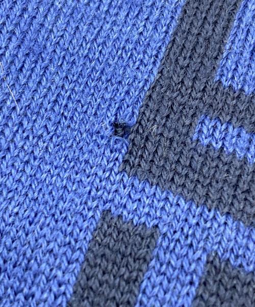 FENDI（フェンディ）FENDI (フェンディ) ズッカ柄ウールマフラー ブルーの古着・服飾アイテム